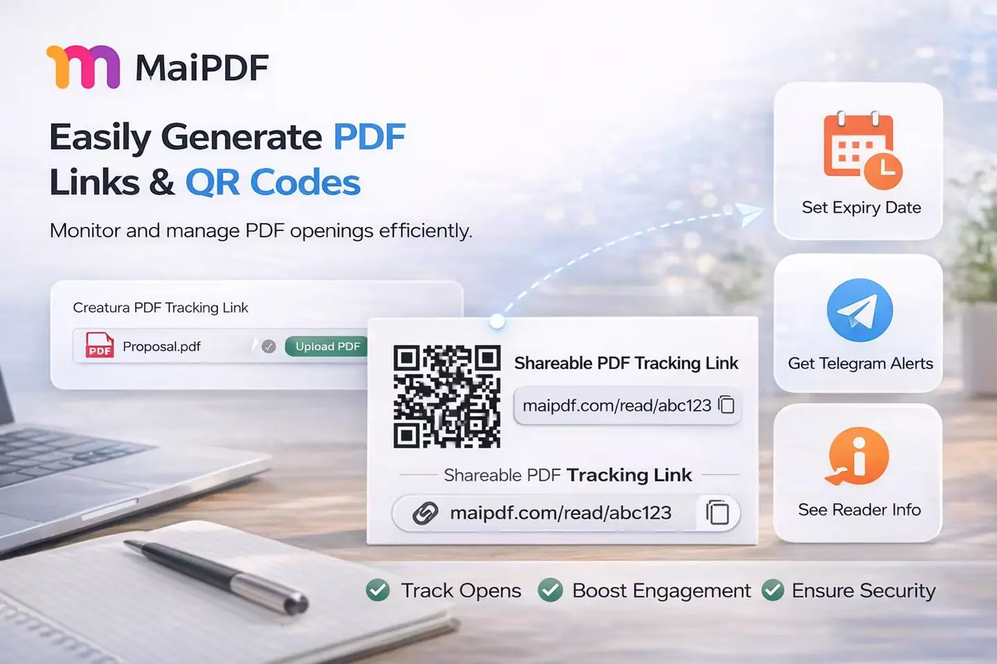 PDF link and QR generator hero