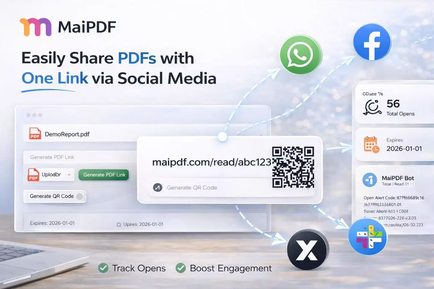 Share a PDF reading link on social media