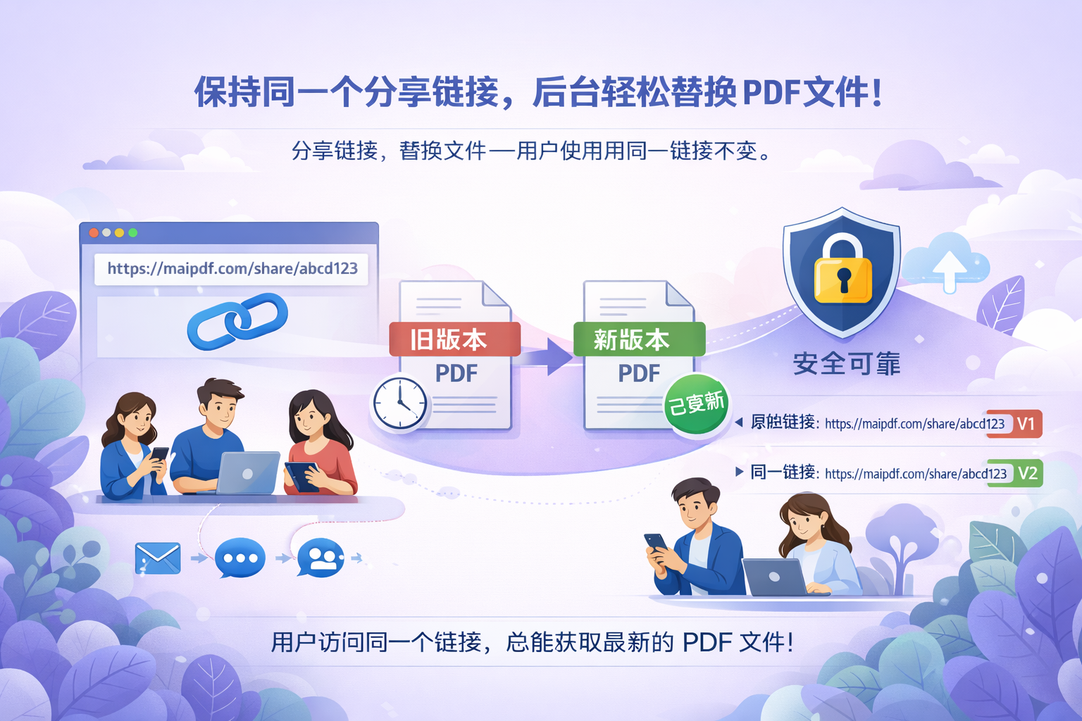 替换宣传图：用户访问同链接即可看到新版本