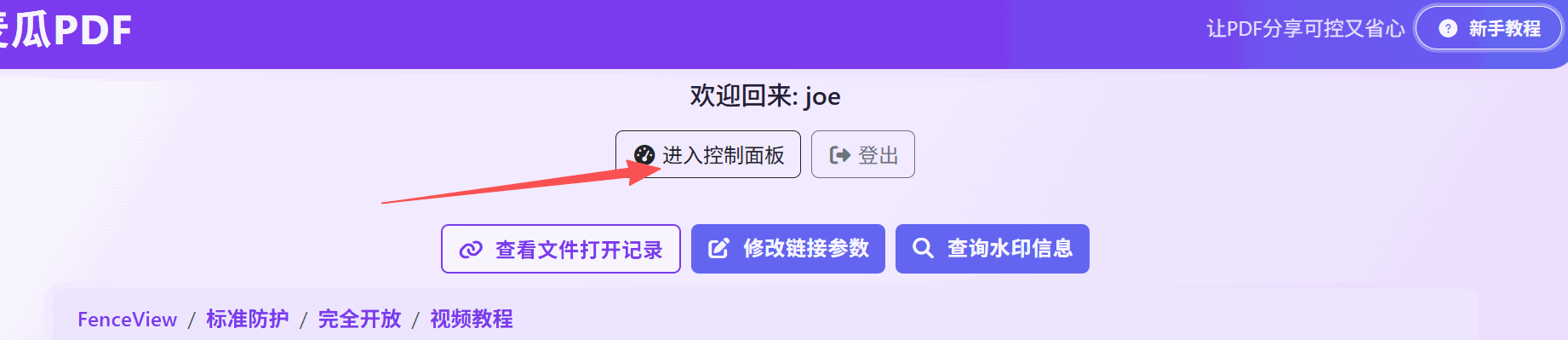 MaiPDF 控制面板 — 管理文档访问